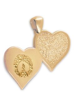 Yellow Gold Hoof Print Double Heart