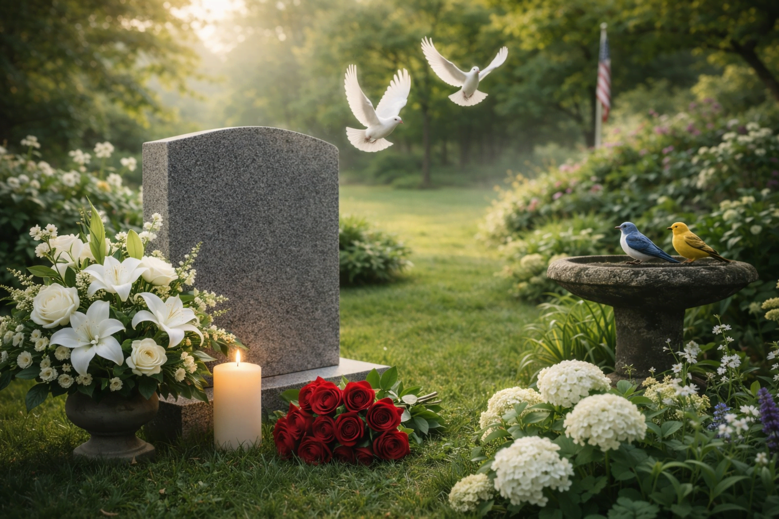 Serene moment in a memorial garden in Richland, PA