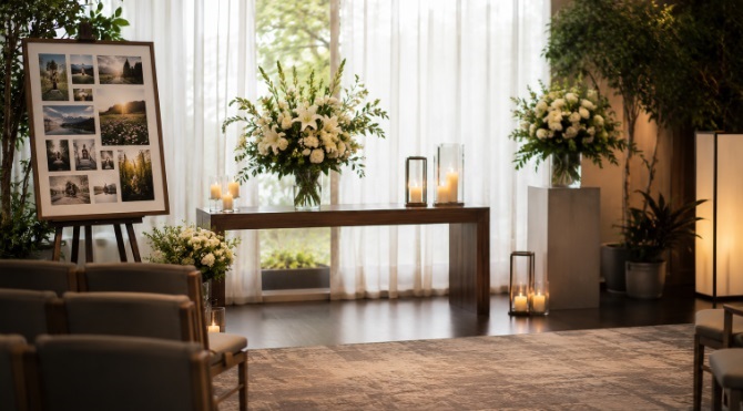 candles, memory display, and seating at funeral homes in Richland, PA